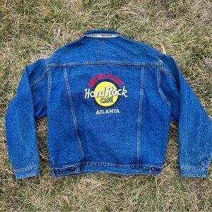 Vintage Hard Rock Cafe “Atlanta” Blue Jean Jacket Save The Planet Size XL